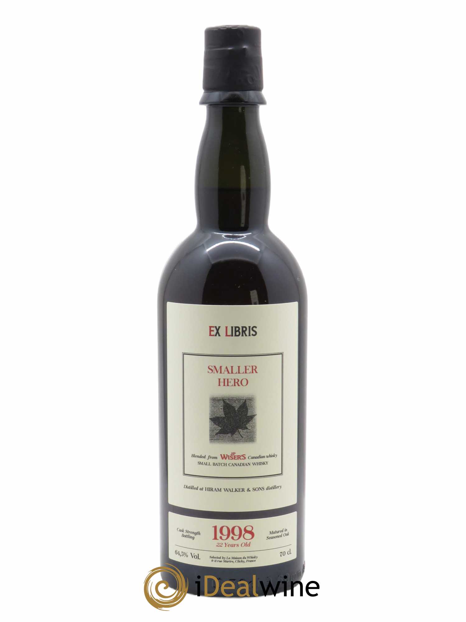 Whisky JP Wiser's Ex Libris Smaller Hero (70cl) 1998 - Lot de 1 Bouteille