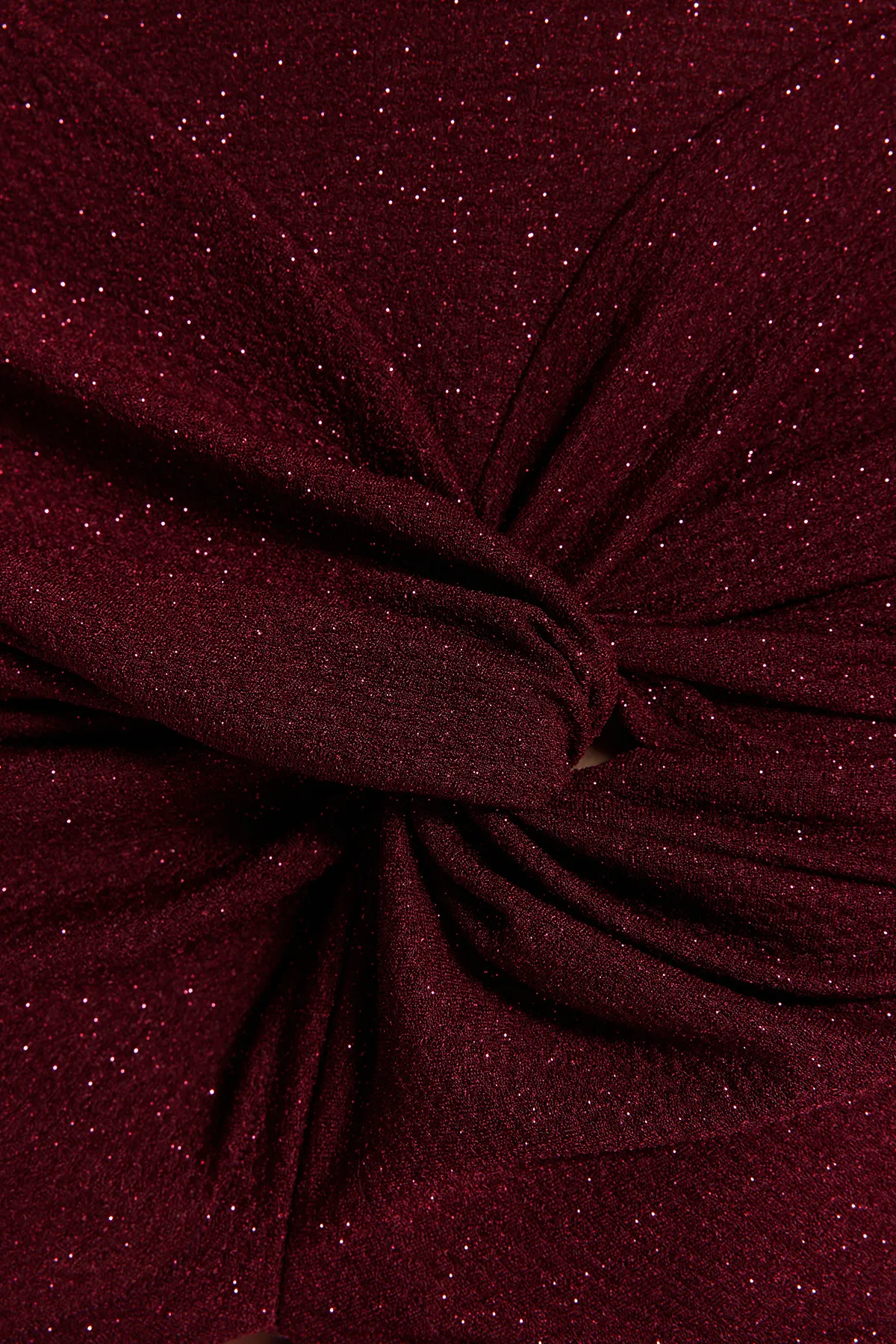 Trendyol Collection  Burgunderfarbenes, tailliertes, glänzendes, gestricktes, elegantes Abendkleid TPRAW24EL00006