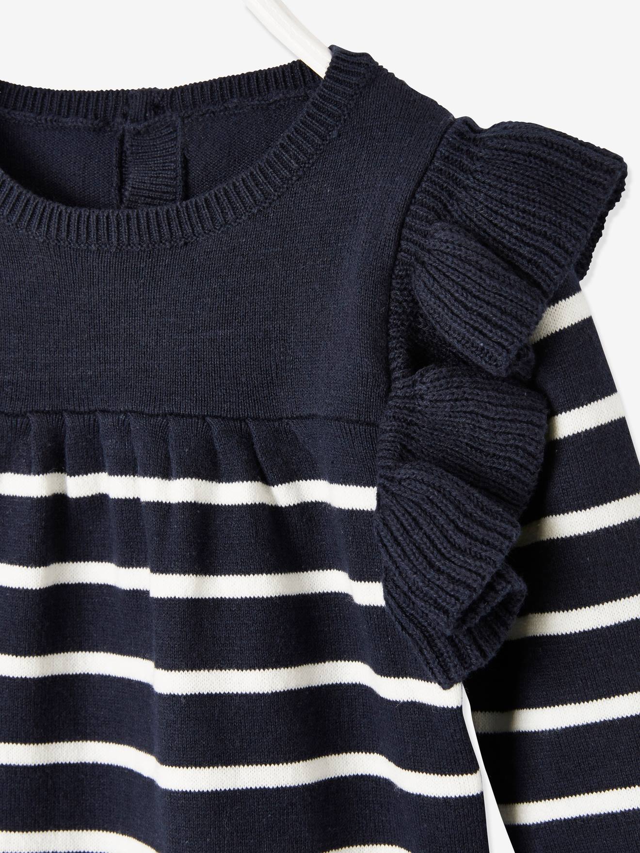 Robe marinière bébé fille encre rayé
