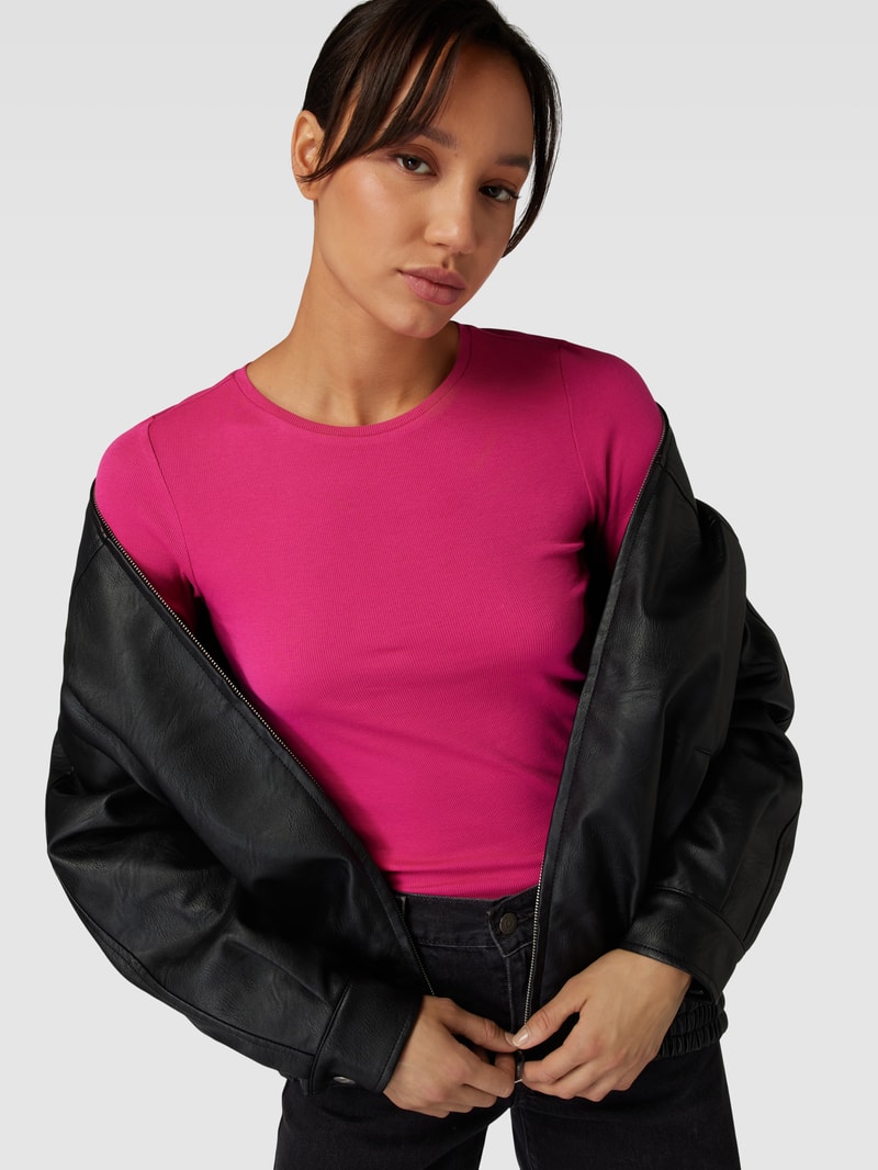 Longsleeve mit Rundhalsausschnitt in pink