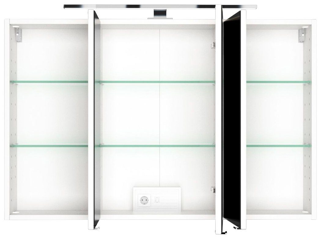 HELD MÖBEL Spiegelschrank Baabe Breite 100 cm, mit 3D-Effekt, dank 3 Spiegeltüren