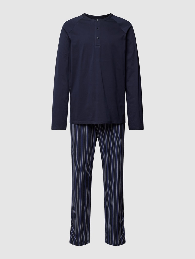 Pyjama mit Knopfleiste in marineblau