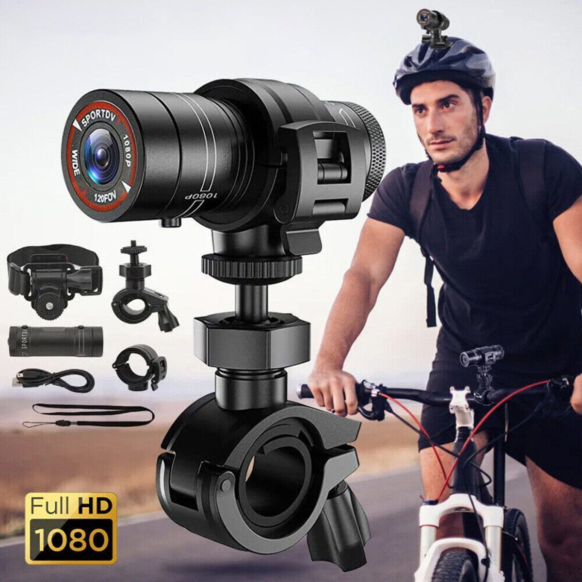 götäzer F9 Actionkamera HD Action Cam (Taschenlampe, Fahrrekorder, Außenkamera)