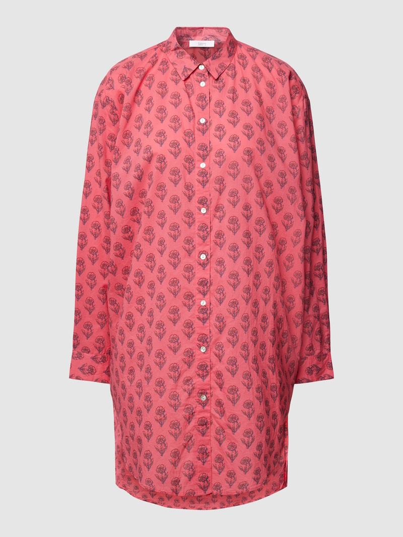Longbluse mit Allover-Muster in fuchsia