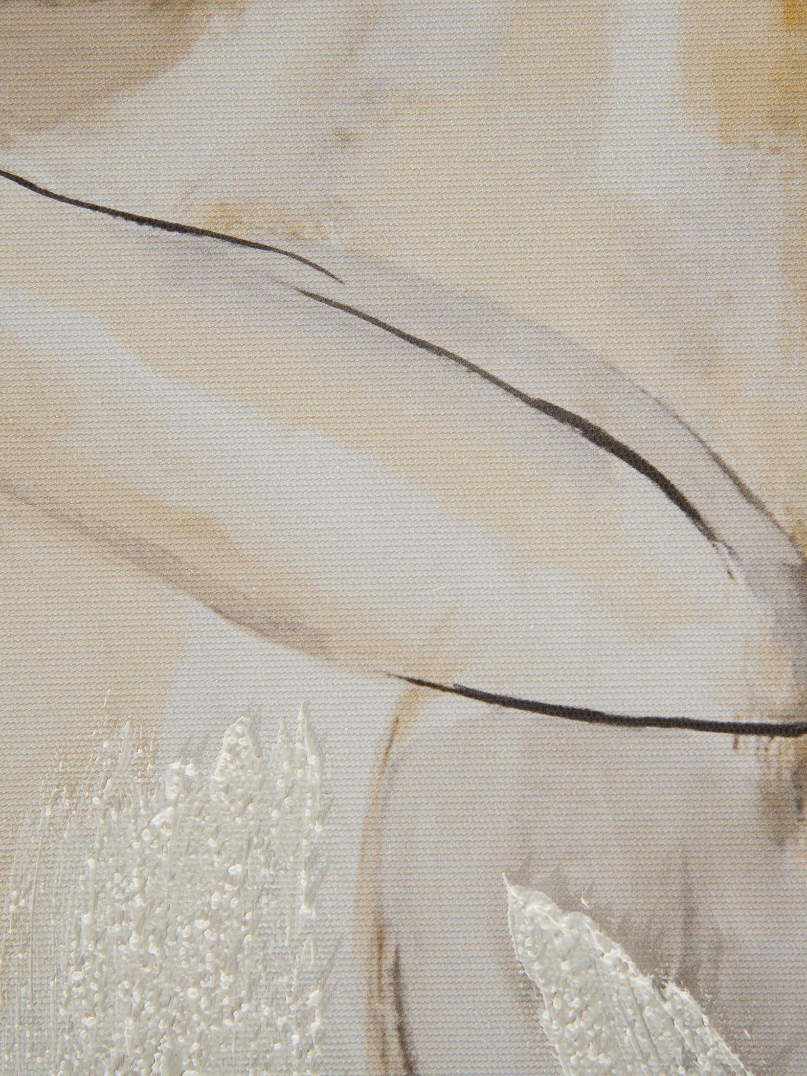 Aktmodell Leinwand-Druck-handbemalt, Graubeige