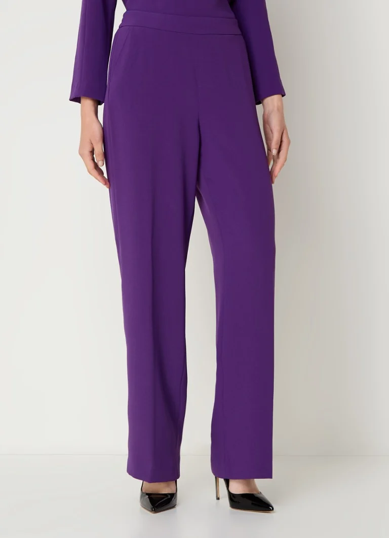 Xandres high-waist straight-fit trousers with side pockets