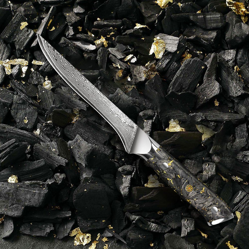 KingLux Damastmesser Filetiermesser Damast Ausbeinmesser aus Damaszenerstahl