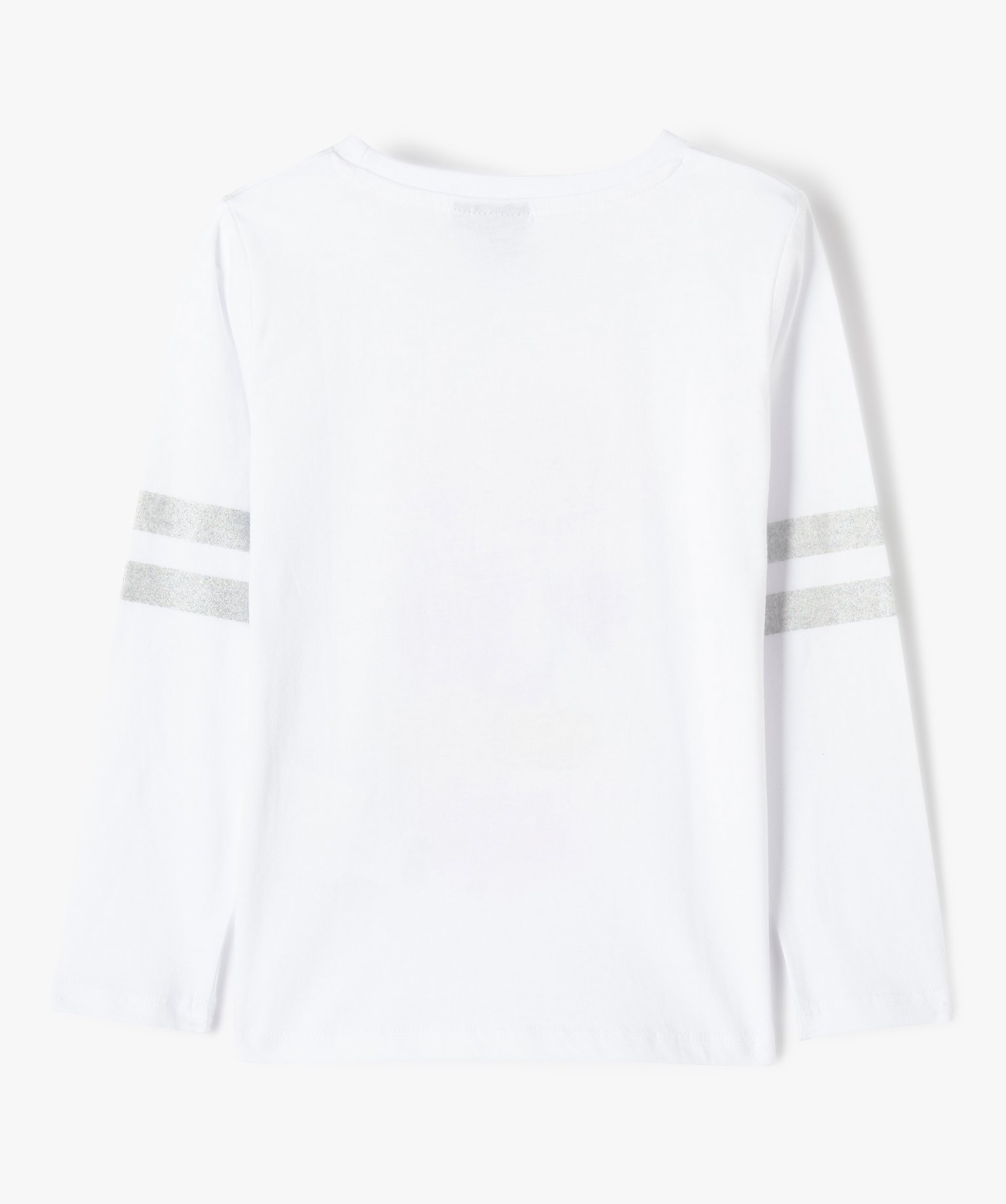 Tee-shirt fille à manches longues motif Yoshi et paillettes... blanc | GEMO