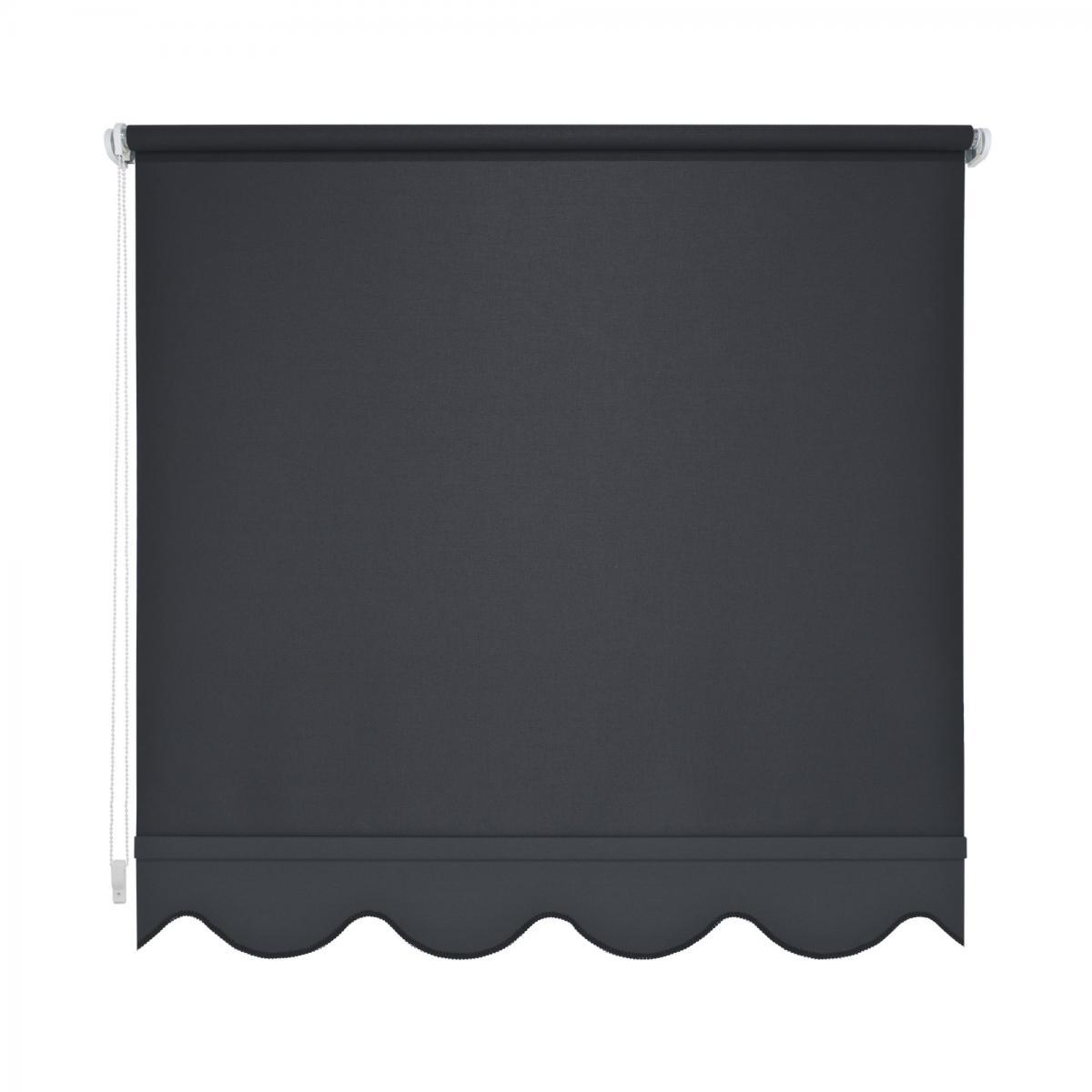 Bella Casa Seitenzugrollo Kettenzugrollo Volantrollo Rollo Klassik lichtdurchlässig 172 x 180 cm schwarz für Fenster