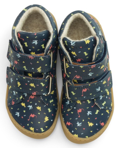 Telyoh bare ~ MidCut Leder Klettschuh Wollfleece ~ Dino