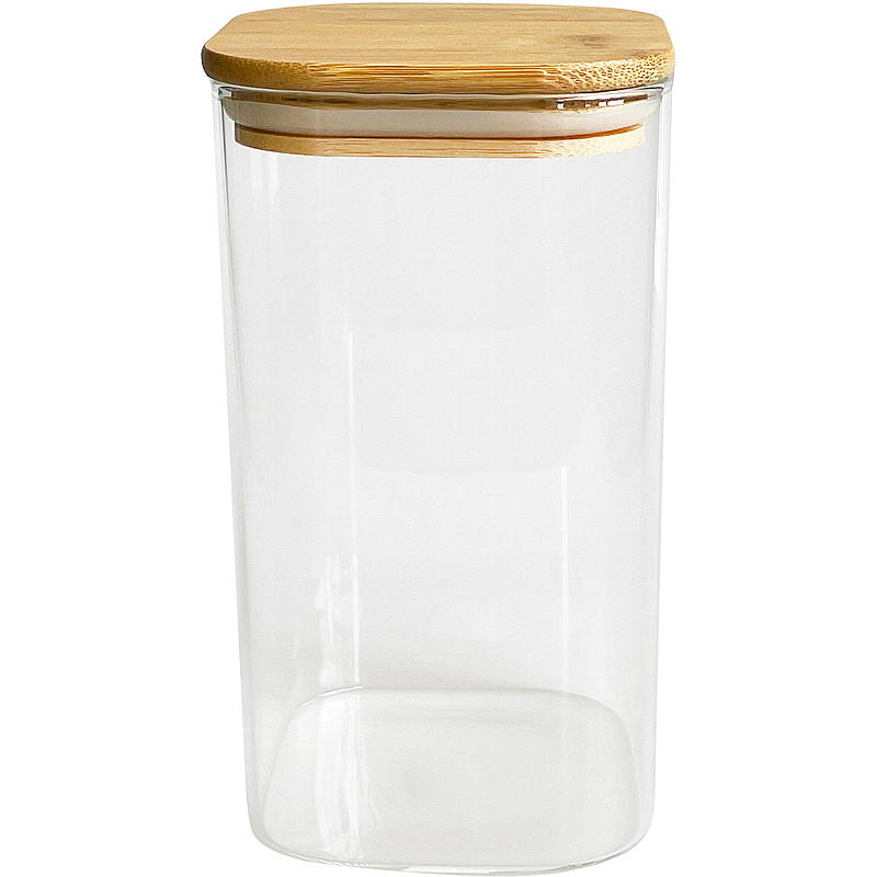 Cuisine Oppbevaringsboks 1,5 l glass m/bambuslokk
