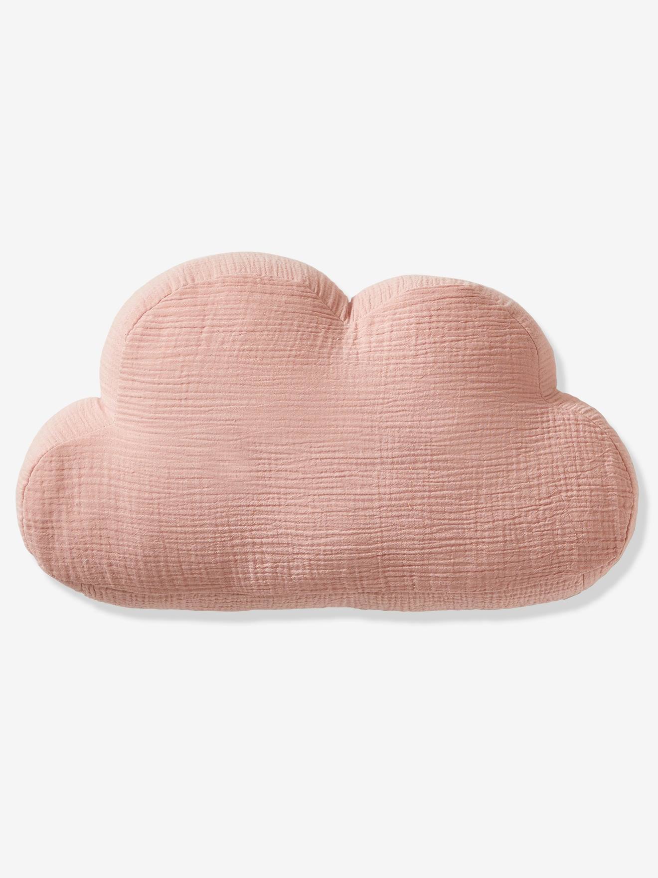 Coussin personnalisable gaze de coton Nuage moutarde