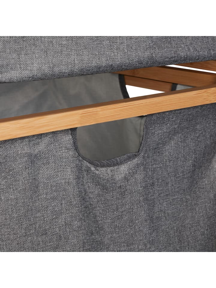 relaxdays Wäschekorbregal in Natur/ Grau - (B)44 x (H)84,5 x (T)33 cm günstig kaufen onesize
