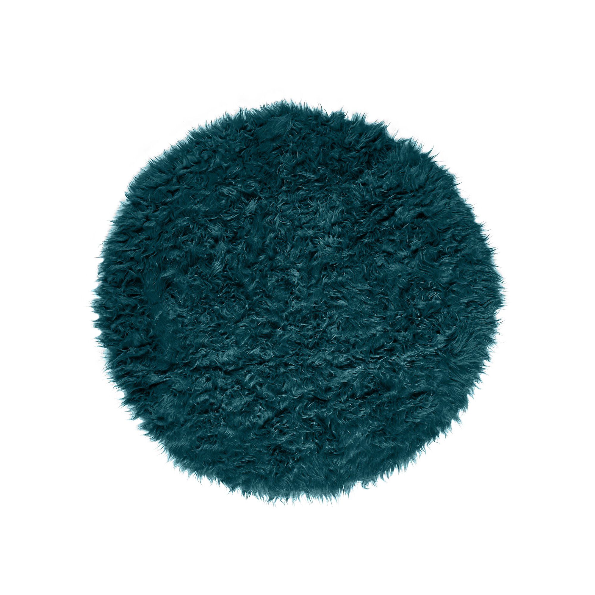 Tapis rond poils longs