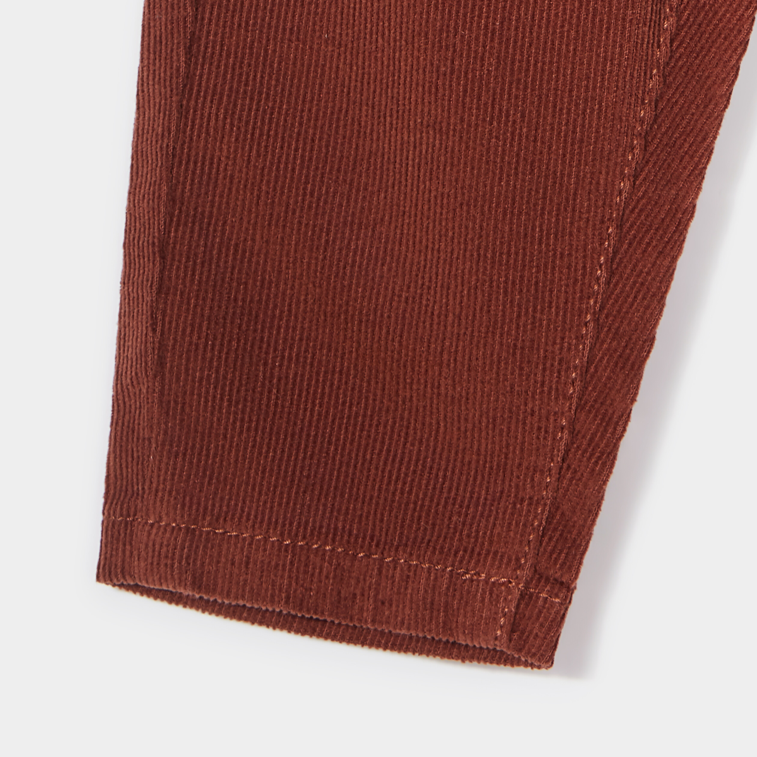 Pantalon velours 2 poches côtelé coton marron foncé bébé garçon | La Halle