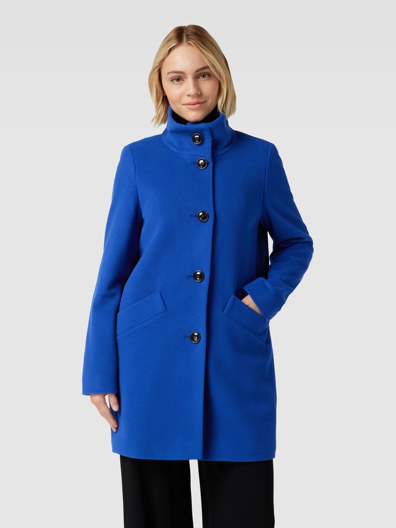 Mantel mit Stehkragen in royalblau