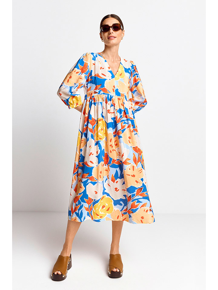 Rich & Royal Kleid in Blau/ Gelb günstig kaufen