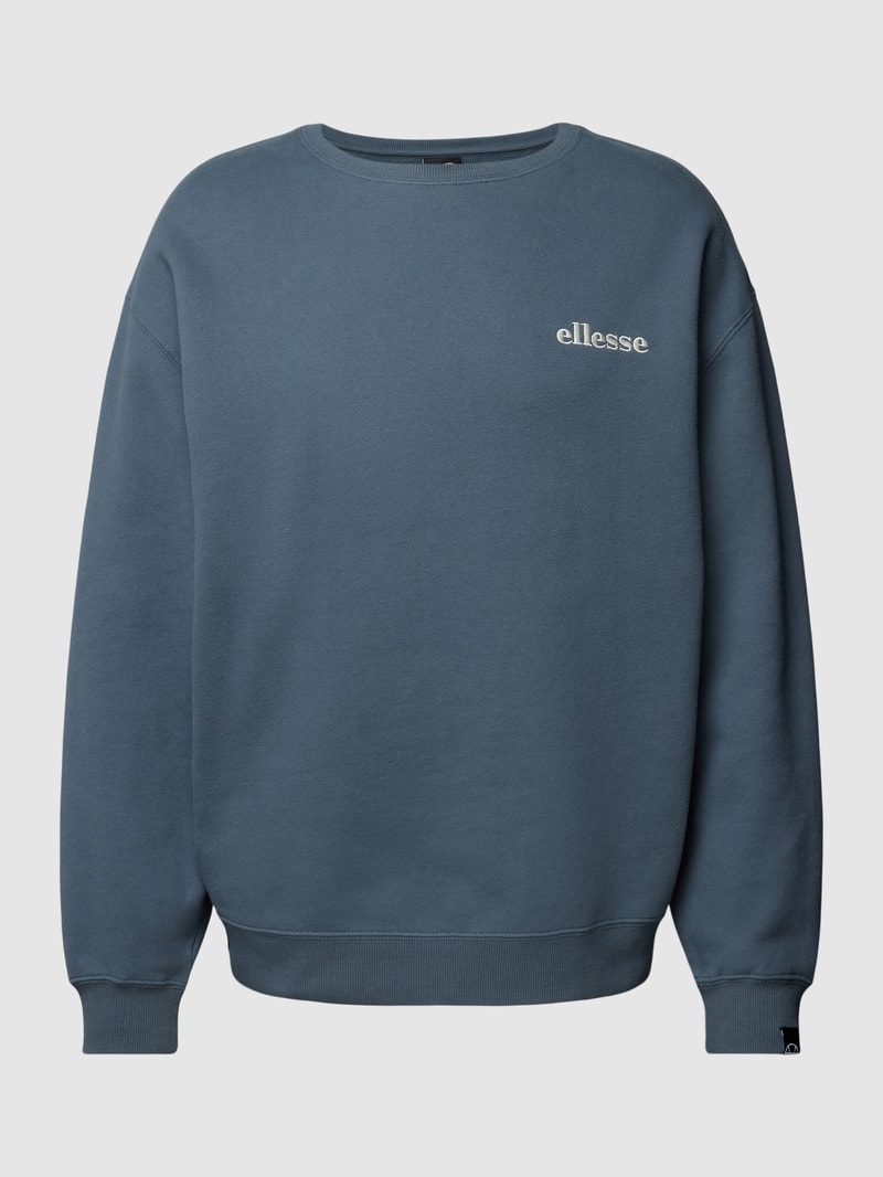 Sweatshirt mit Label-Stitching Modell 'AURELIO' in rauchblau
