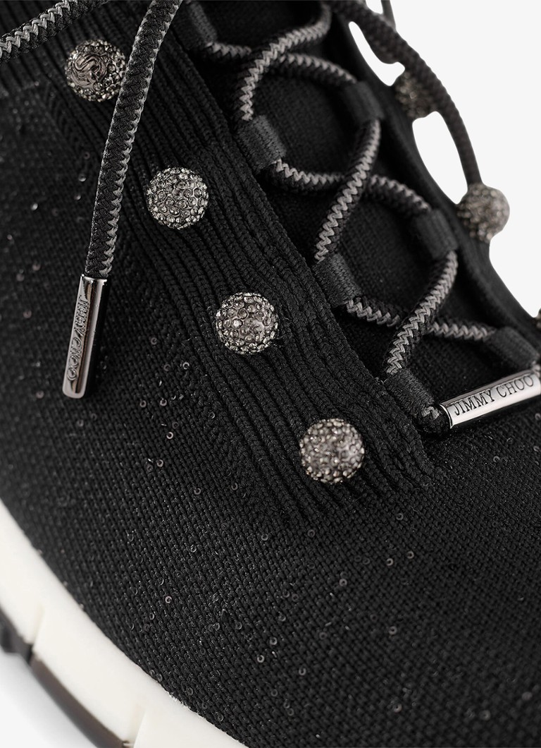 Jimmy Choo Veles kedas ar adītu virsmu un fliteriem