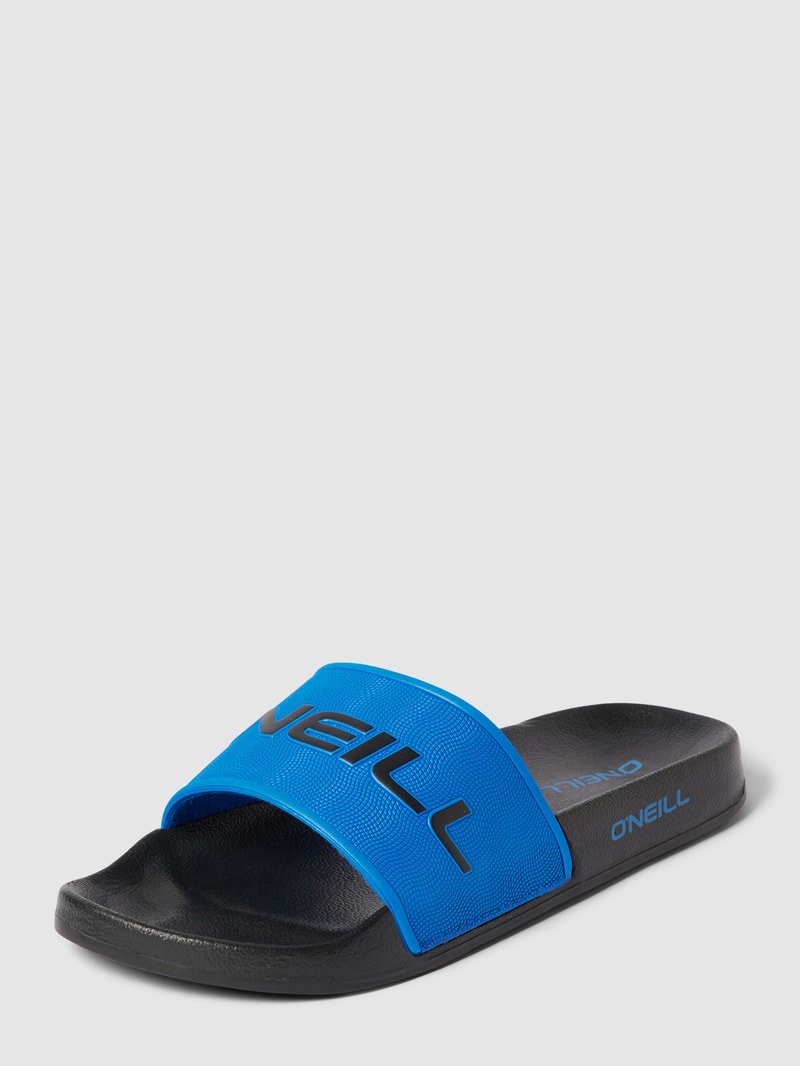 Slides mit Label-Applikation in royalblau