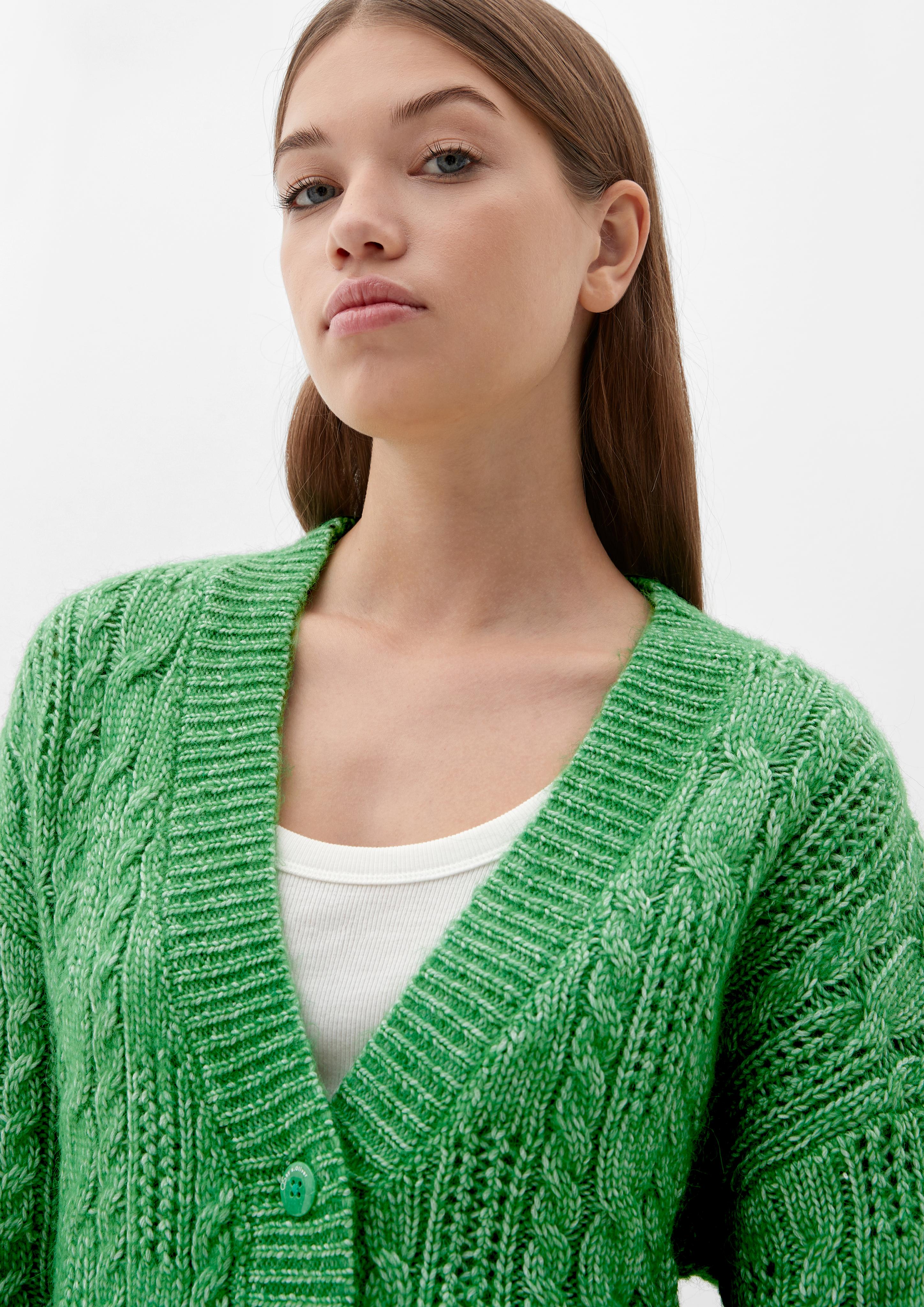 Strickjacke mit Ajourmuster  2119051-76W0