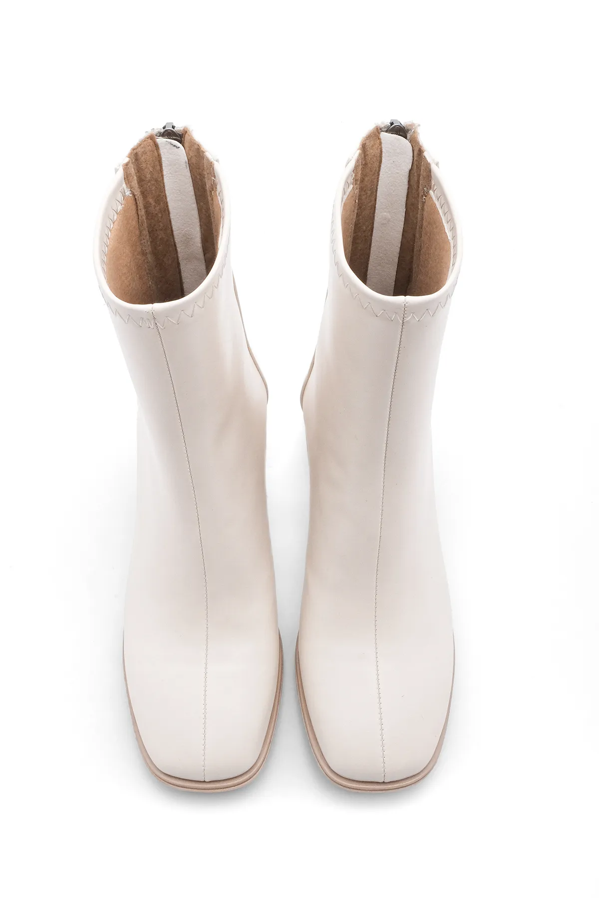 Marjin  Stiefelette - Ecru - Blockabsatz