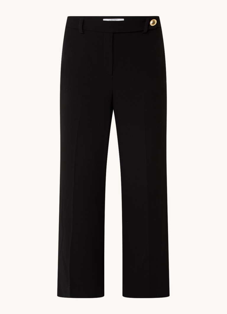 Pantaloni cropped a gamba larga Bibi di LKBennett con vita media e dettaglio a bottoni