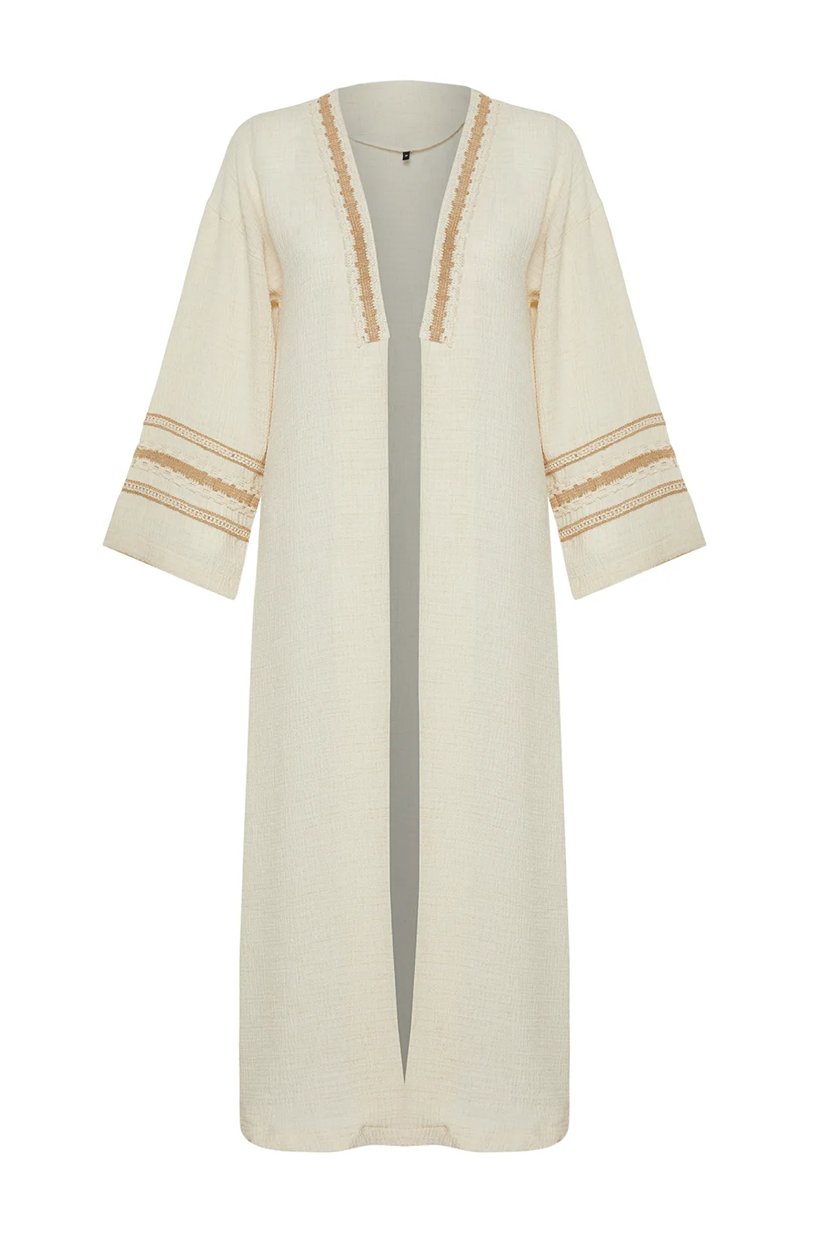 Trendyol Modest  Langer gewebter Kimono & Kaftan & Abaya mit Steinstickerei-Details TCTSS24KF00006