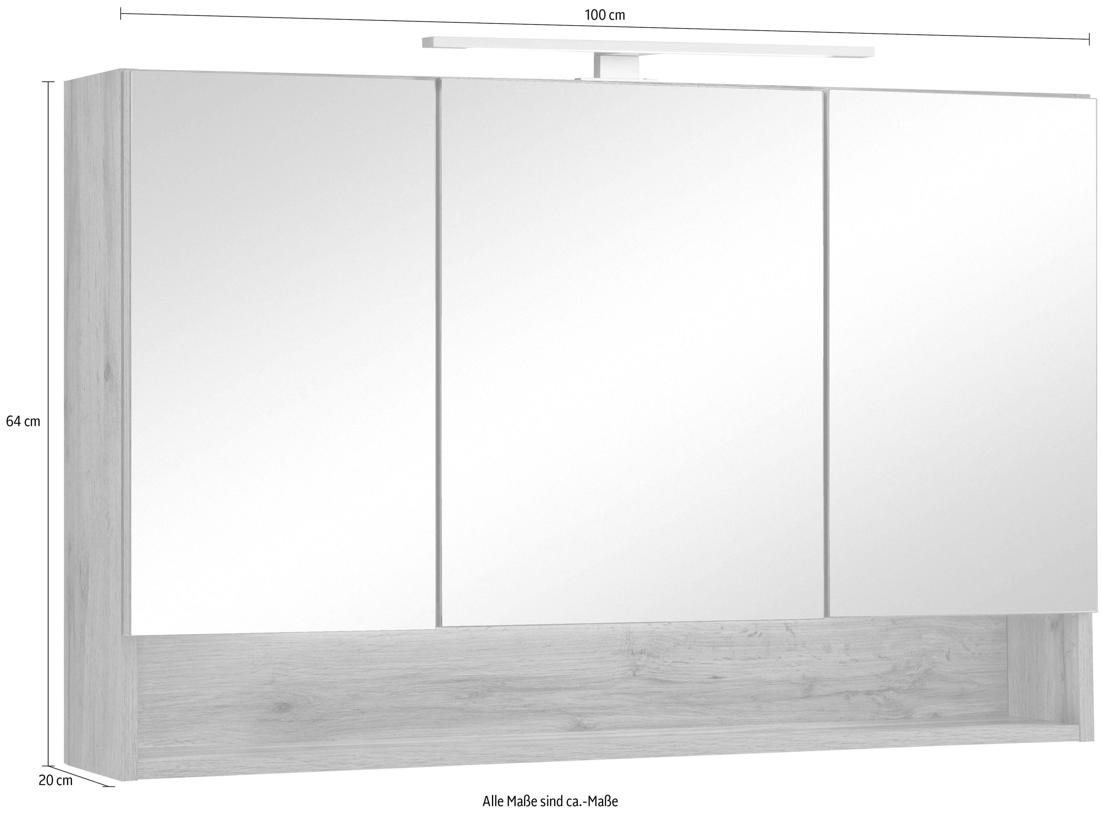HELD MÖBEL Spiegelschrank Soria mit LED Beleuchtung