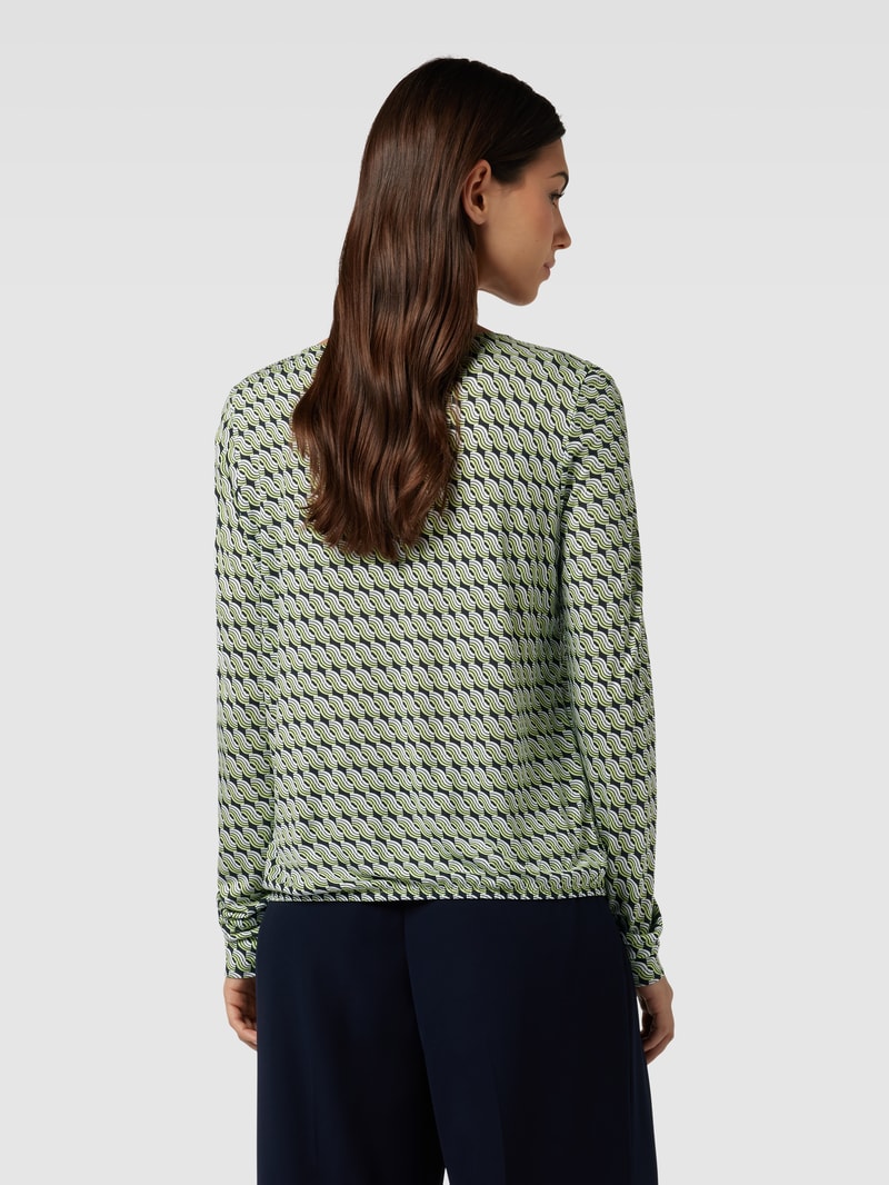 Longsleeve mit Allover-Muster Modell 'Sutha' in hellgrün