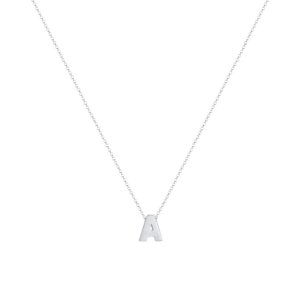 Elli Elli Collier Femme Pendentif Lettre A Initiale - (925/1000) Argent Bijoux