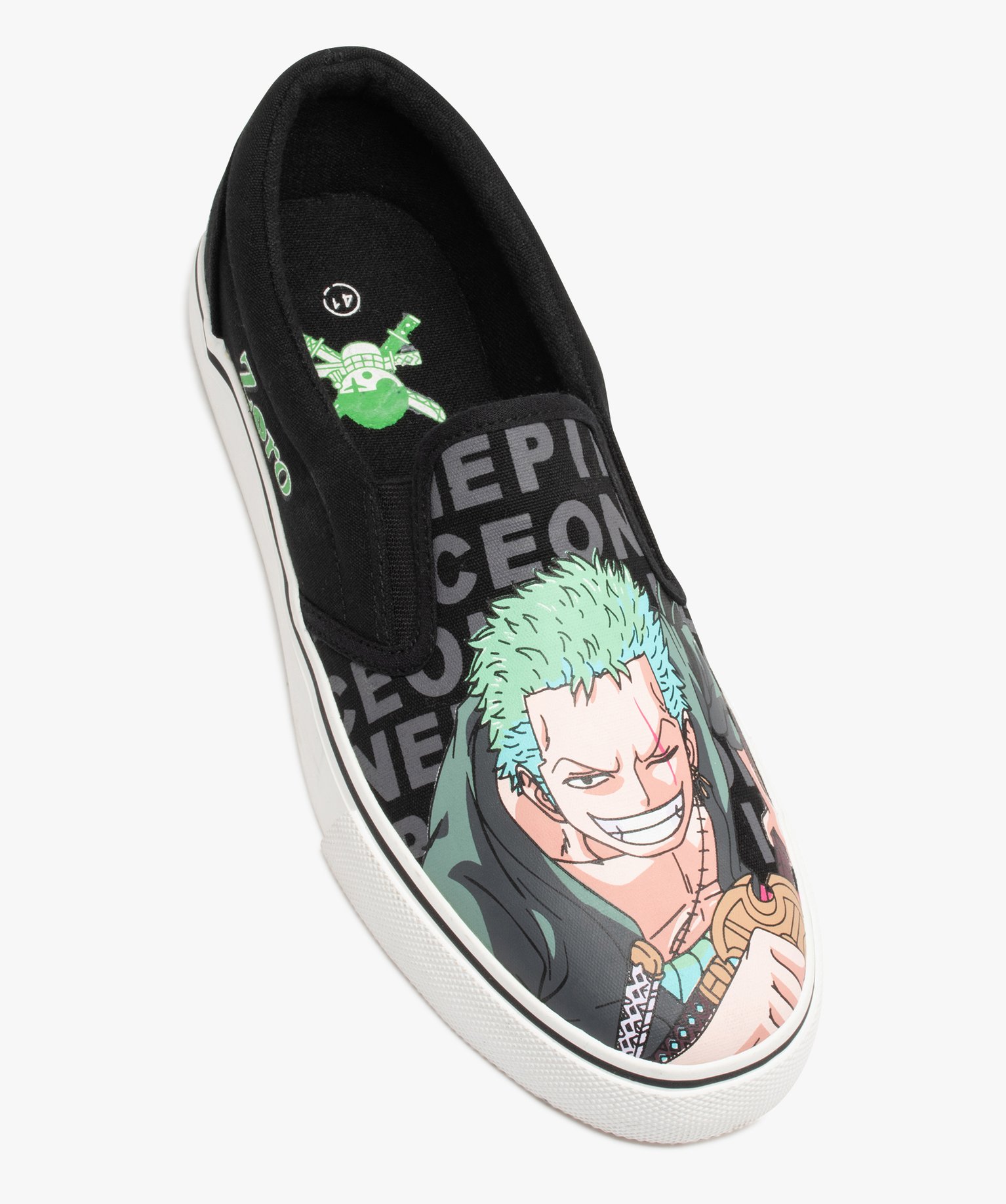 Baskets homme slippers en toile imprimée - One Piece gris | GEMO