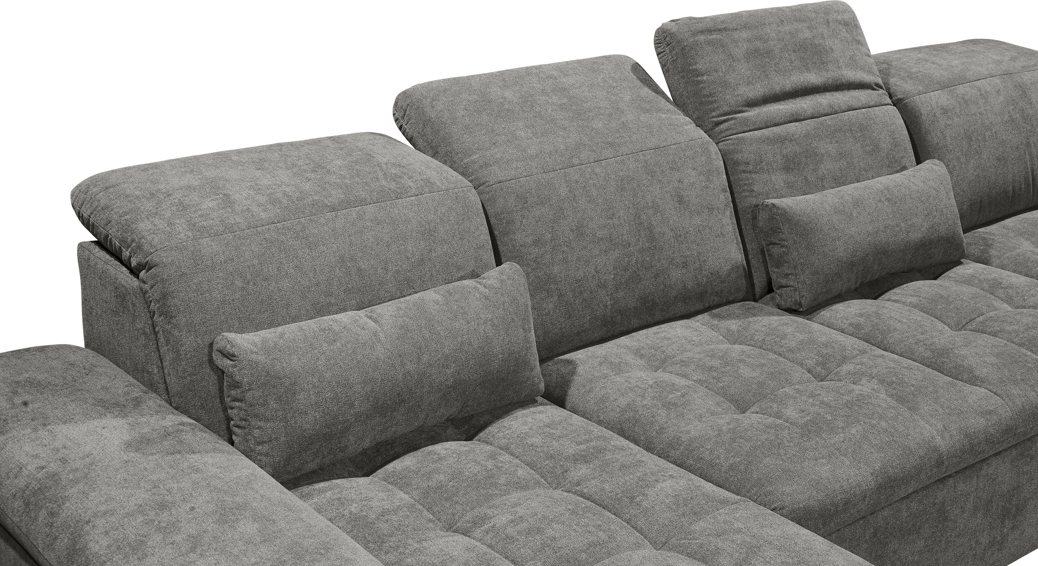 ED EXCITING DESIGN Wohnlandschaft Wayne, mit Bettfunktion, Bettkasten, Nierenkissen, frei im Raum stellbar etc.