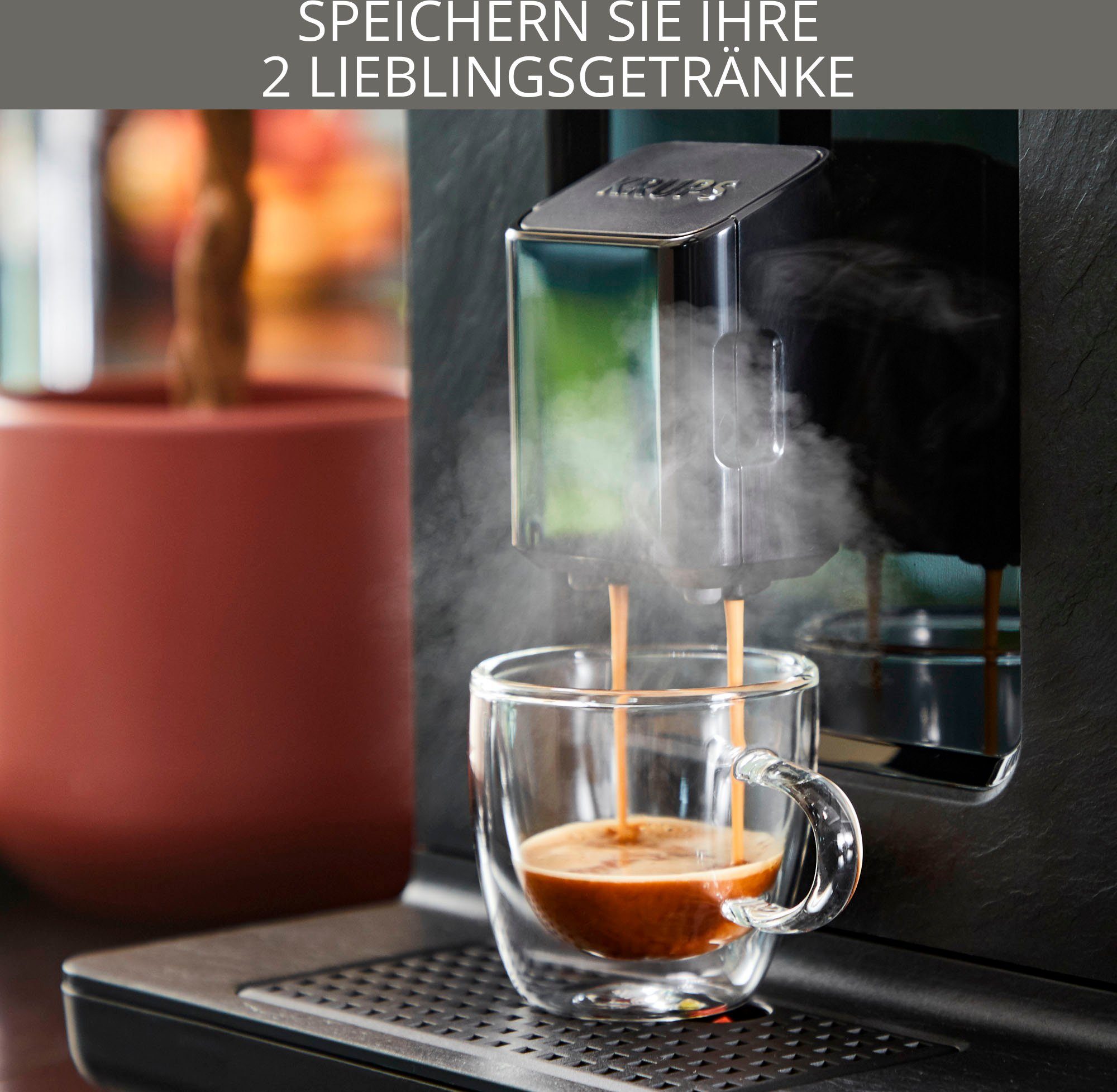 Krups Kaffeevollautomat EA897B Evidence ECOdesign, aus 62%* recyceltem Kunststoff, bis zu 90% recycelbar, inkl. Emsa Travel Mug im Wert von UVP 25,99