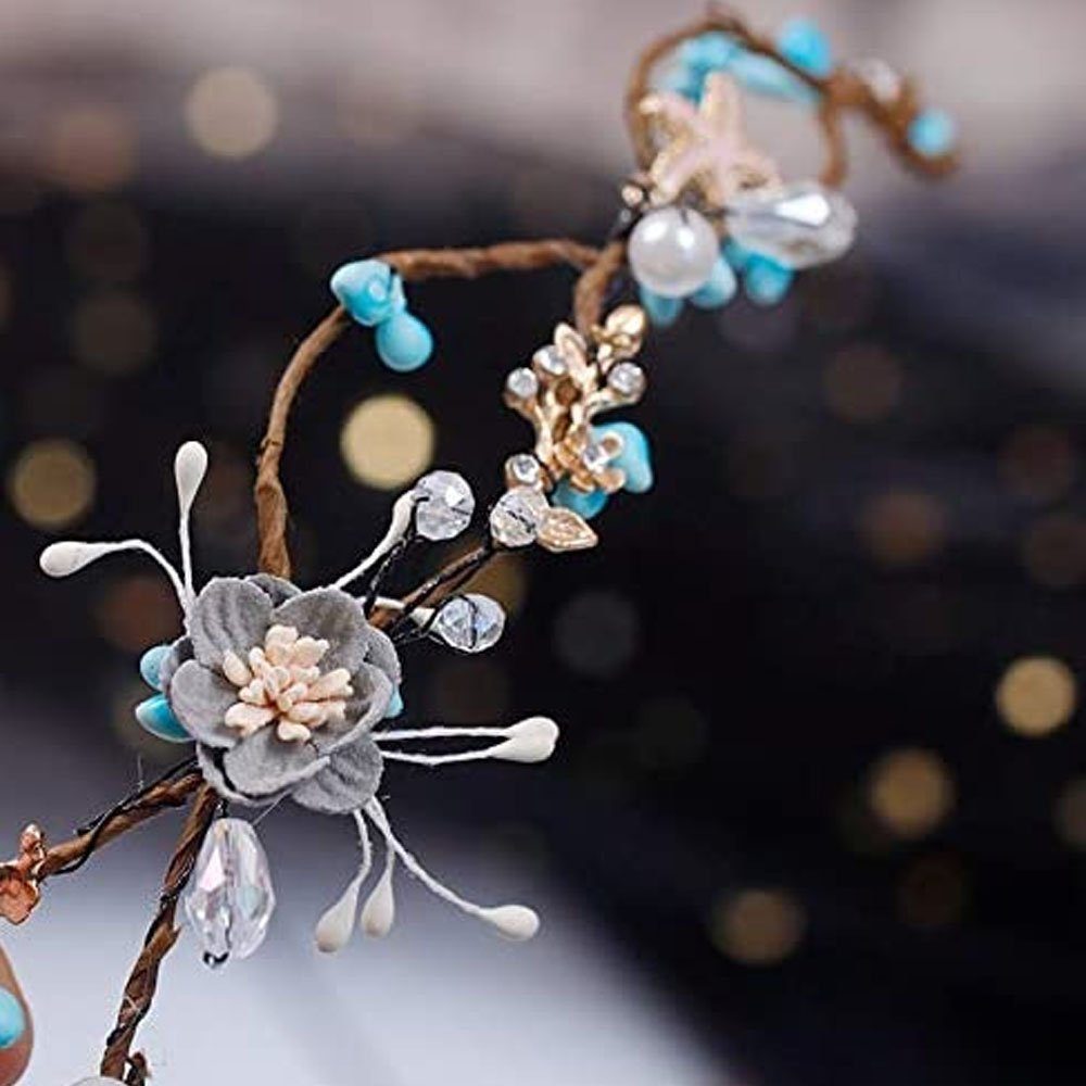 Sarfly Haarband Brautschmuck Kopfschmuck Haarband, 1-tlg., Braut Tiara handgemachte Party Hochzeit Haarschmuck