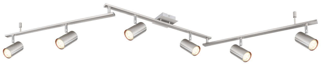 Globo Lighting - ROBBY - Strahler Metall Nickel matt, 6x GU10