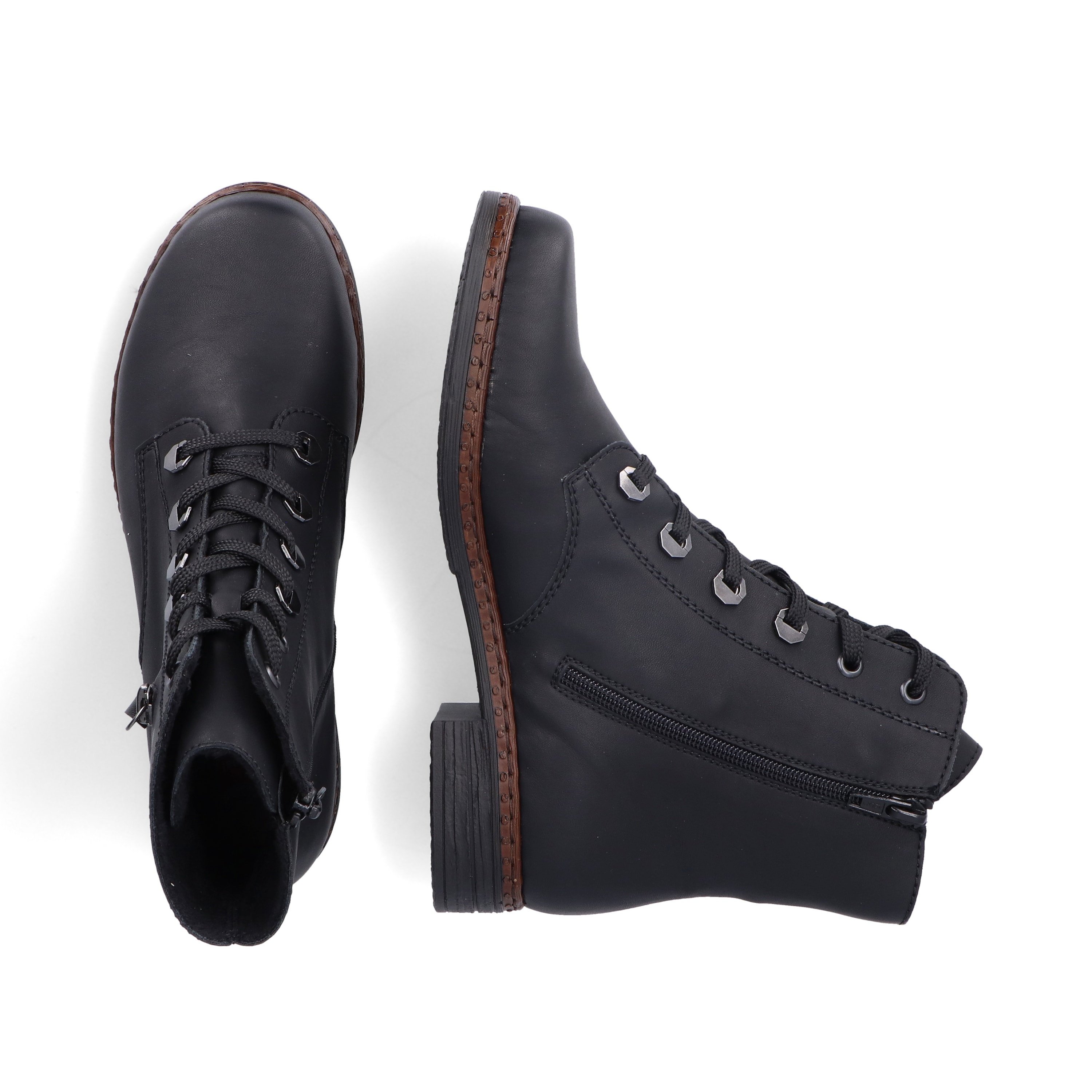 Rieker Damen Schnürstiefel nachtschwarz