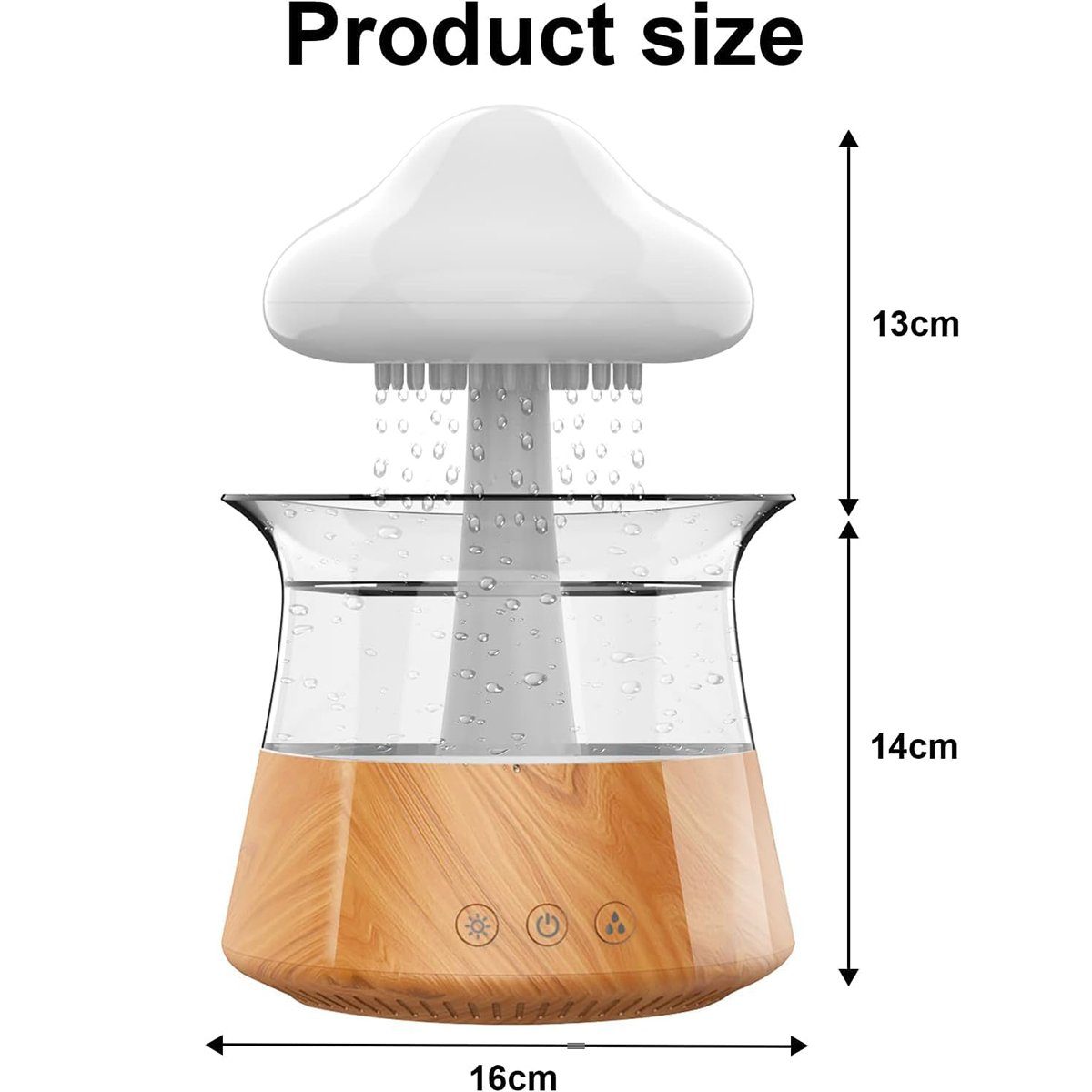 autolock Luftbefeuchter Luftbefeuchter Rain Cloud Mini Luftbefeuchter Regen Pilz Lampe, Air Humidifier mit 7 Farben Wassertropfen Regengeräusche