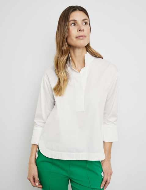 3/4 Arm Bluse mit Quetschfalte