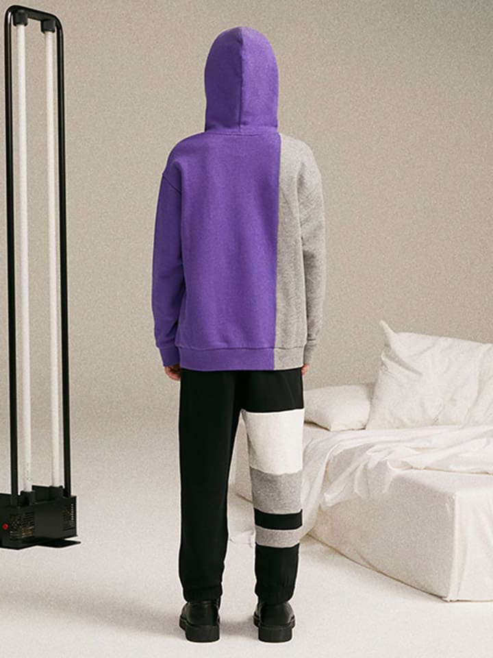 Sisley Hoodie in Grau/ Violett günstig kaufen