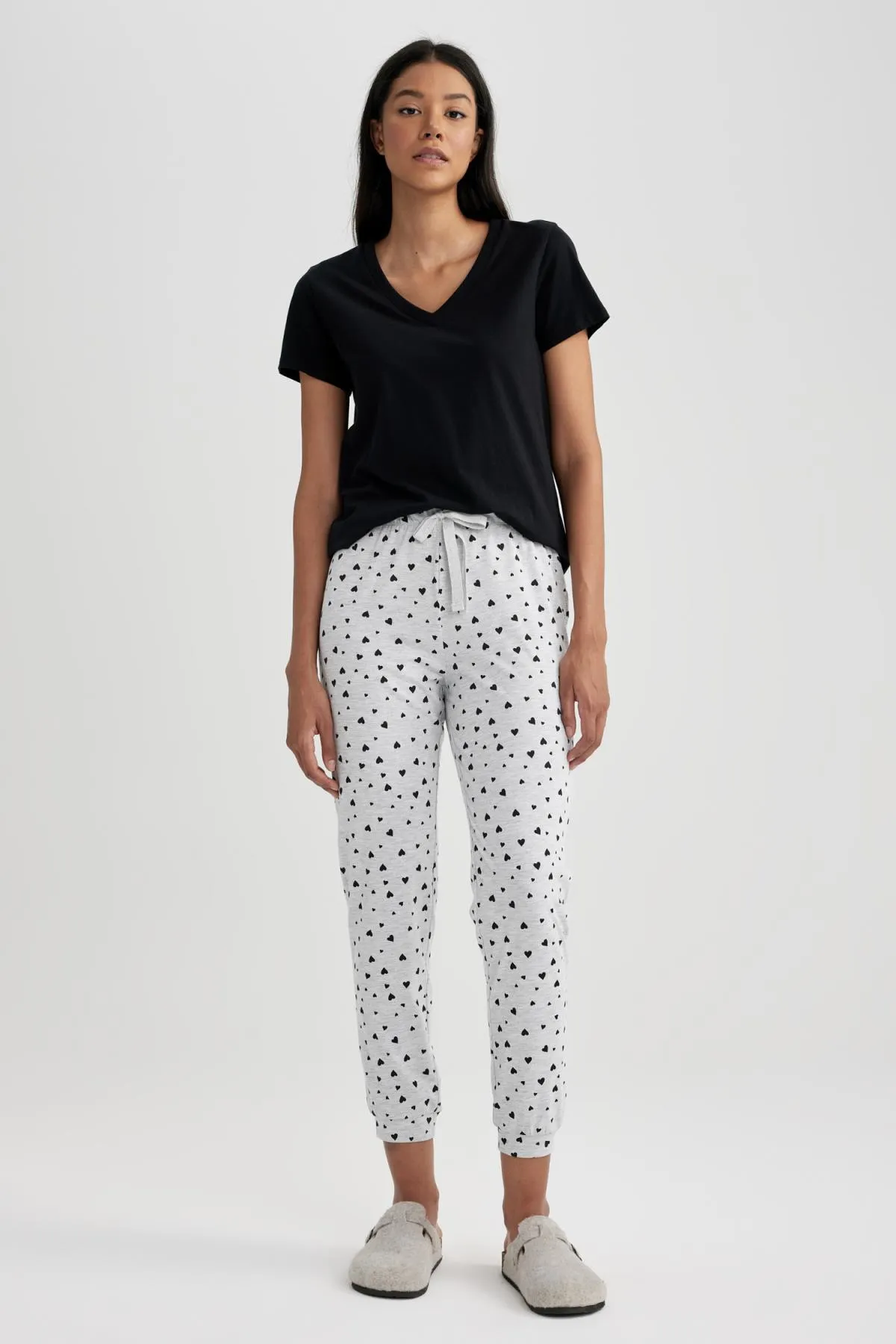 DeFacto  Gemusterte Pyjamahose „Fall in Love“.