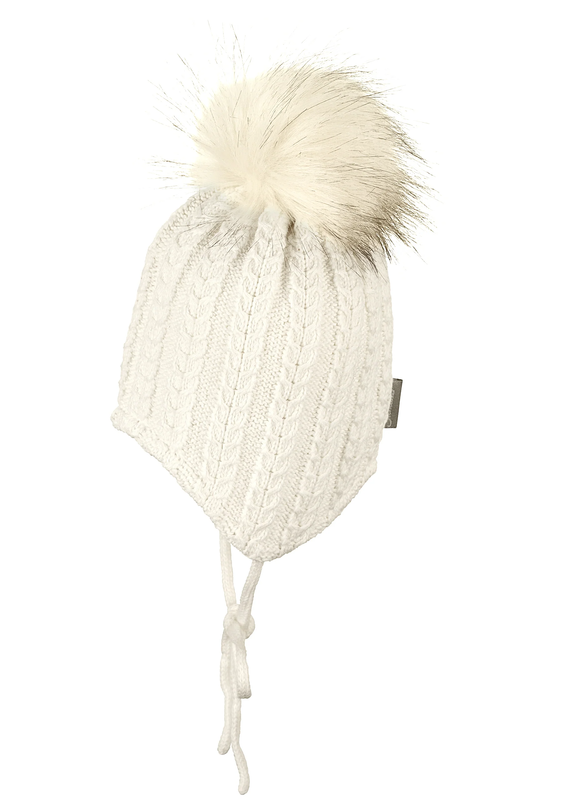 Strickmütze Baby mit Pompon und Zopfmuster