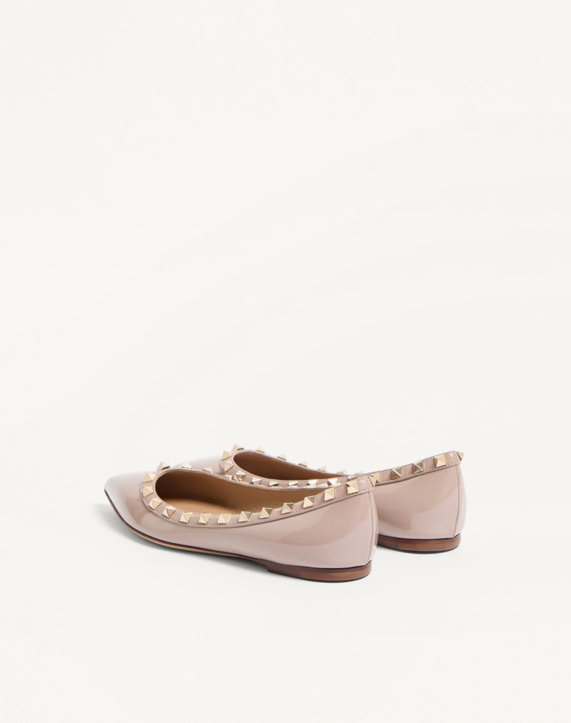 Bailarina de couro envernizado Rockstud