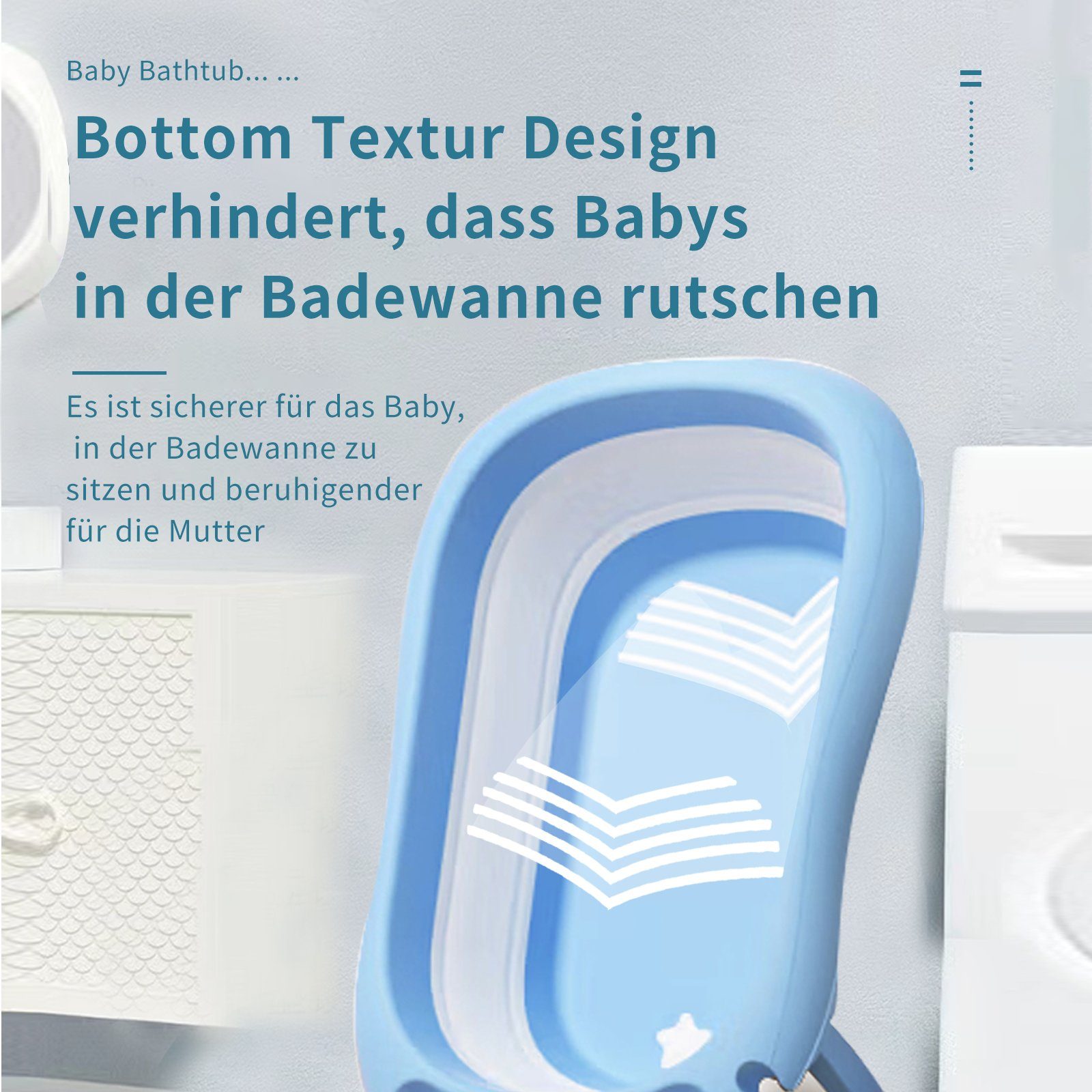 IKIDO Babybadewanne Faltbare Badewanne für Kinder, (Tragbare Badewanne für Dusche, Kinder Summer Schwimmbad), Bisphenol A frei, bleifrei, phthalatfrei
