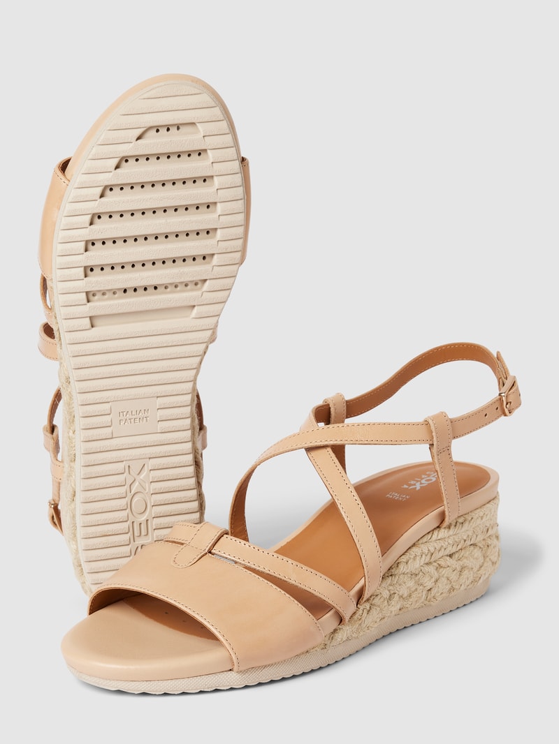 Wedges mit Dornschließe Modell 'ISCHIA CORDA' in beige
