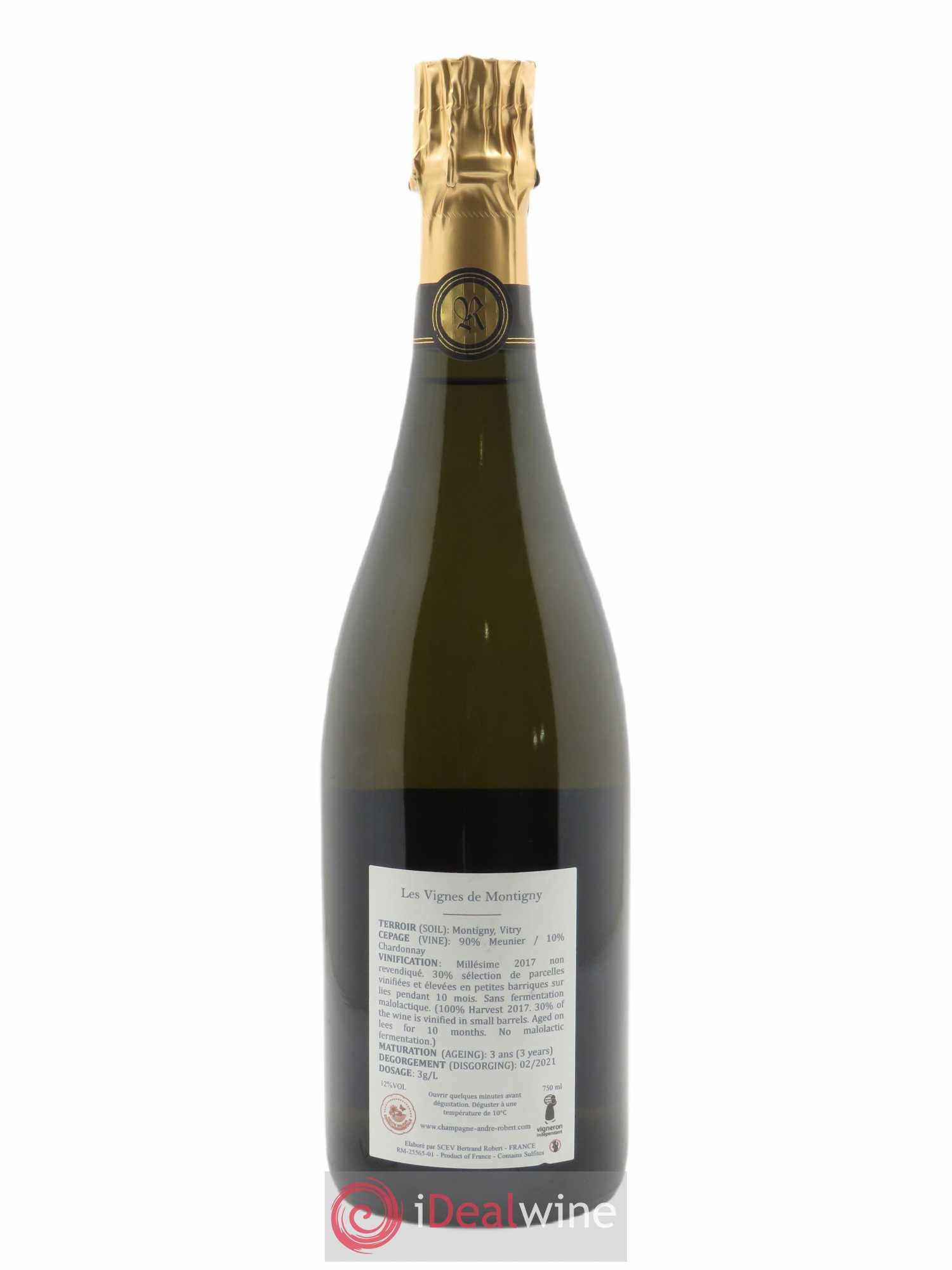 Les Vignes de Montigny Extra Brut André Robert   - Lot de 1 Bouteille