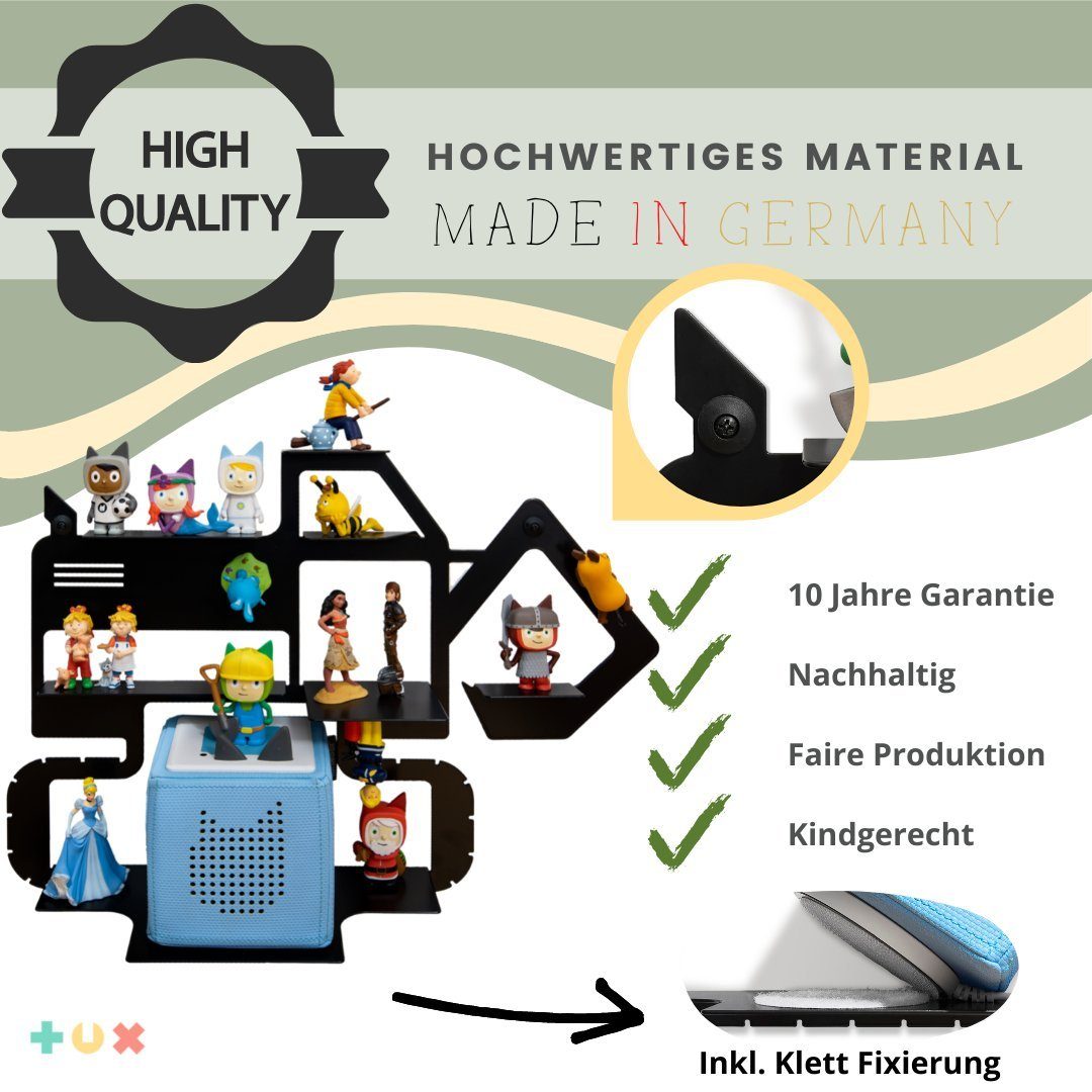 TUX Wandregal TUX-Regal passend für Toniebox und über 40 Tonies 