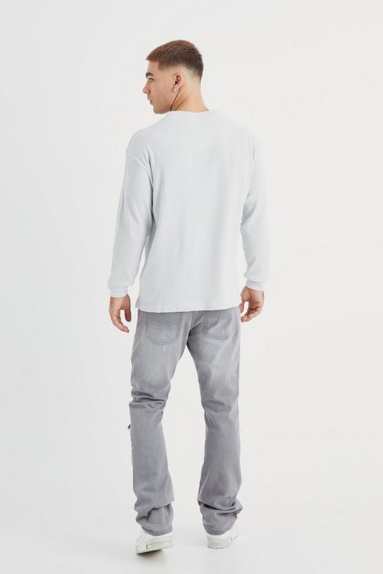 Langärmliges Slim-Fit Poloshirt in Waffeloptik