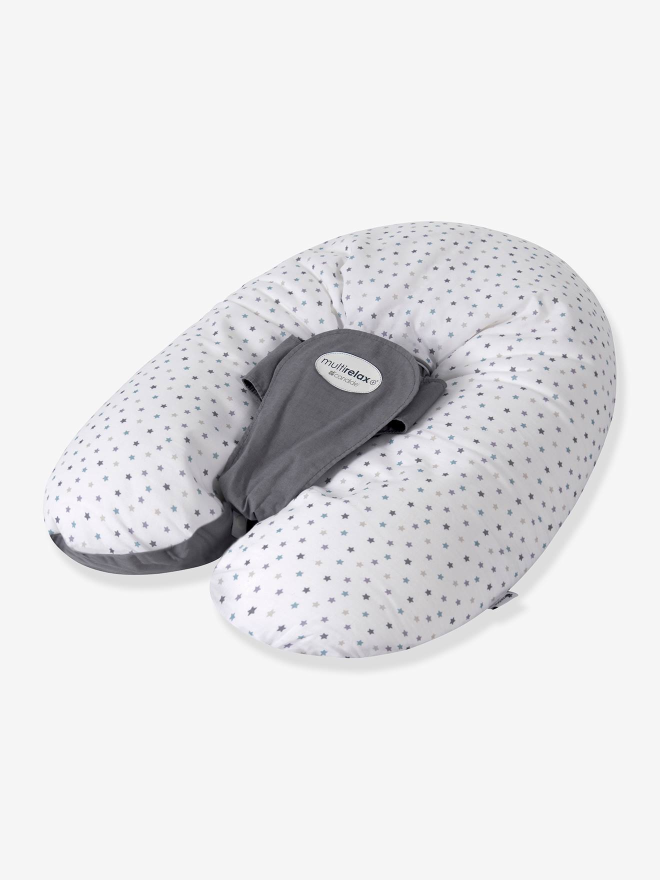 Coussin de maternité et d'allaitement évolutif CANDIDE Multirelax+ gris/imprimé étoiles