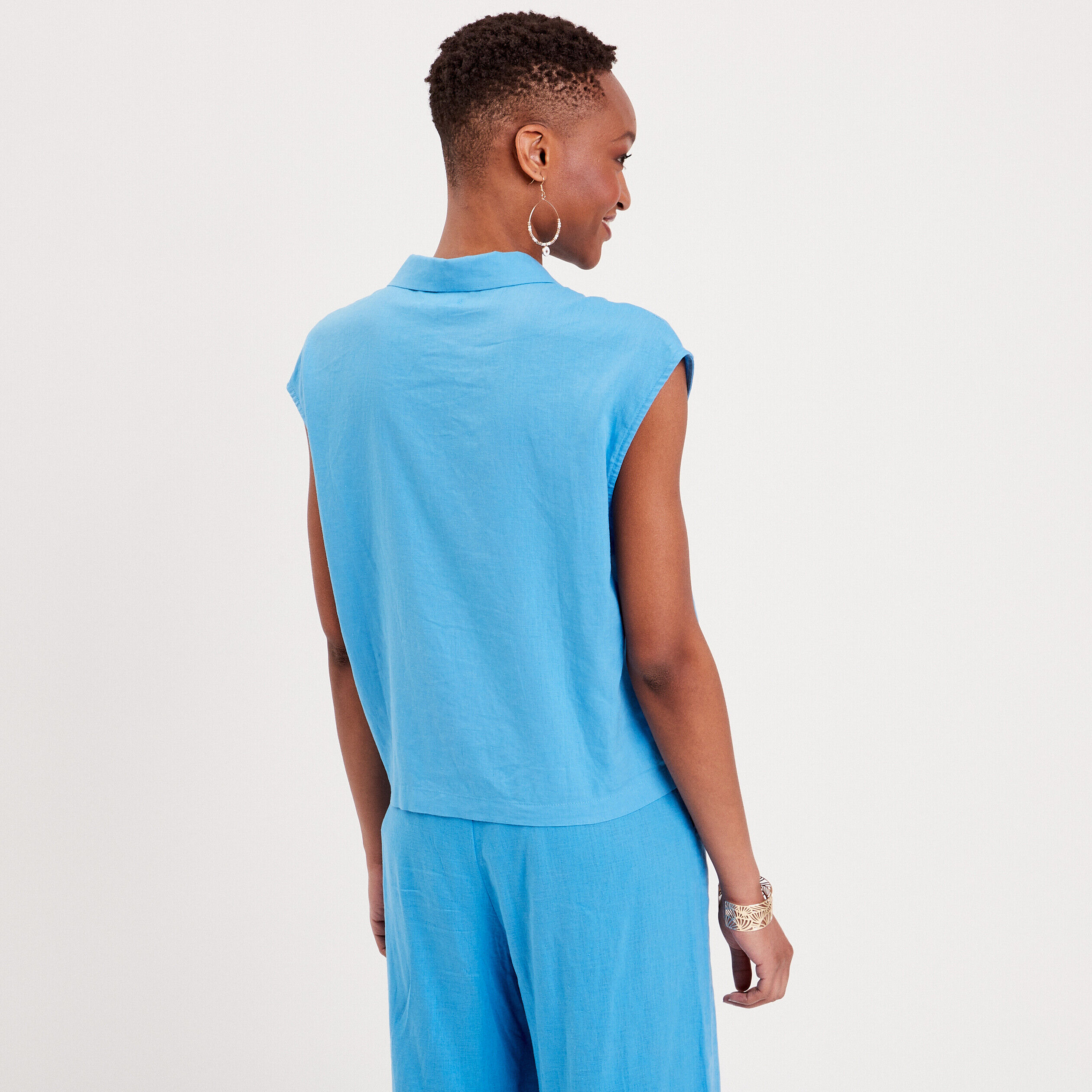 Chemise à nouer bleu femme | Cache Cache